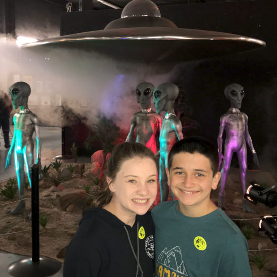 Natalie and Carter Bourn at the Alien Museum