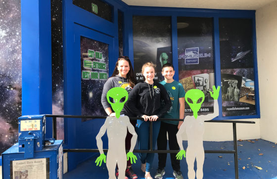 Jennifer Bourn and Kids at the Roswell, New Mexico International UFO Museum