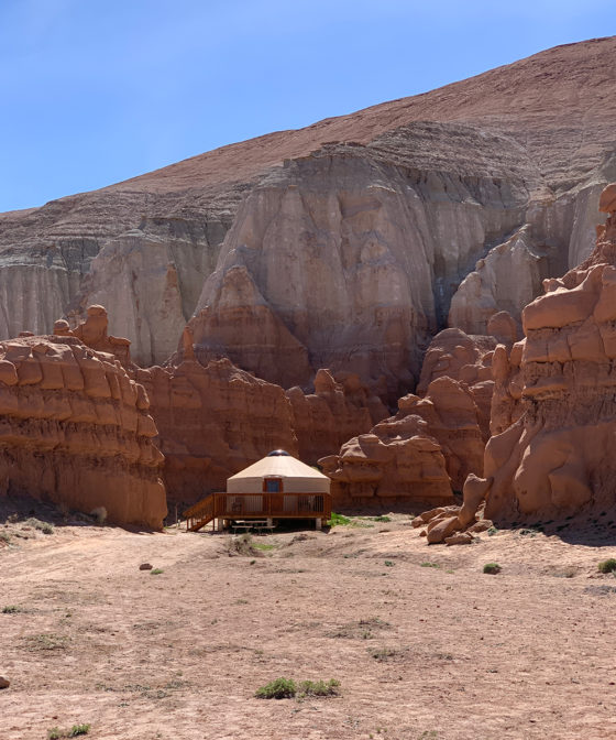 Camping in a Yurt In Goblin Valley