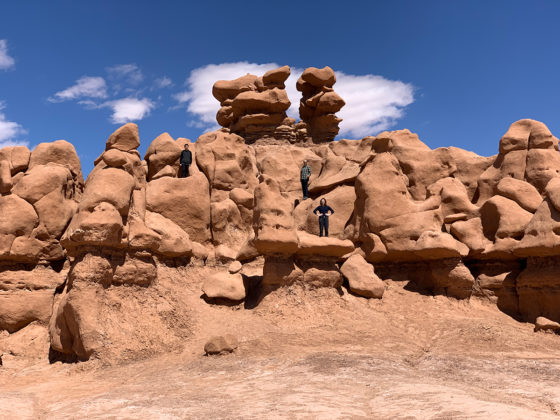 Carter and Brian Bourn Climbing the Goblin Valley Rock Formations
