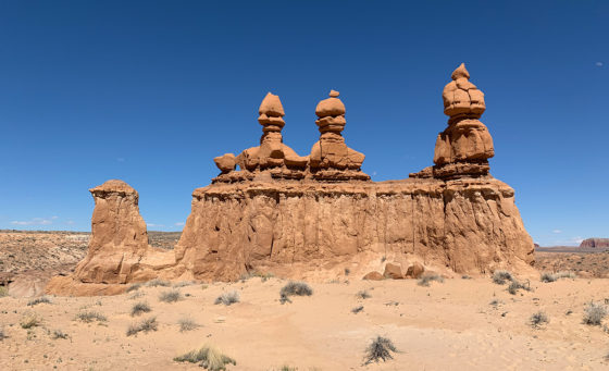 Three Sisters Rock Formation at Goblin Valley
