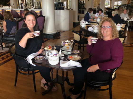 Jennifer Bourn and Melissa Lema Enjoying High Tea