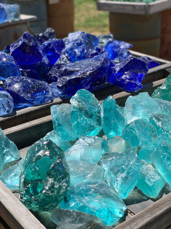 Blue and Turquoise Glass Chunks