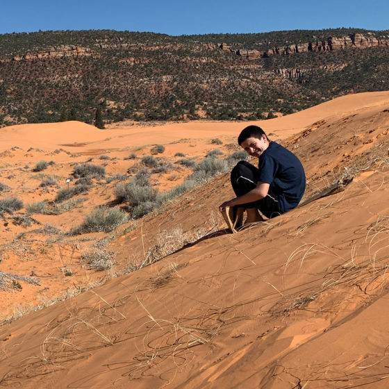 Carter Bourn Sand Sledding In Utah