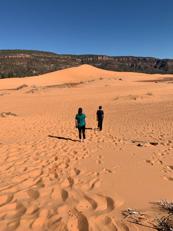 Natalie and Carter Bourn Walking In The Coral Pink Sand Dunes