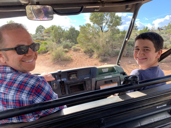 Brian and Carter Bourn Driving A UTV in Zion