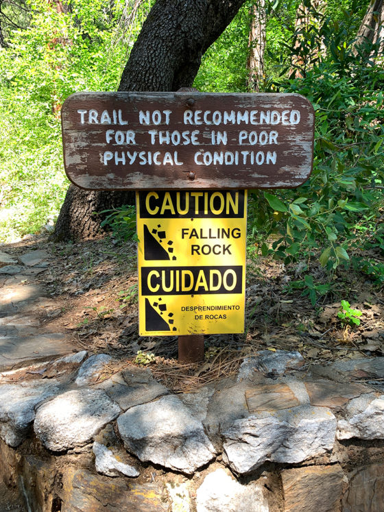 Crystal Cave Trail Warning Sign