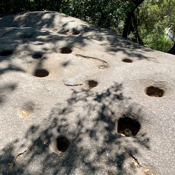 Indian Mortar Holes near Hospital Rock