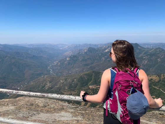 Natalie Bourn Looking Out on Sequoia National park