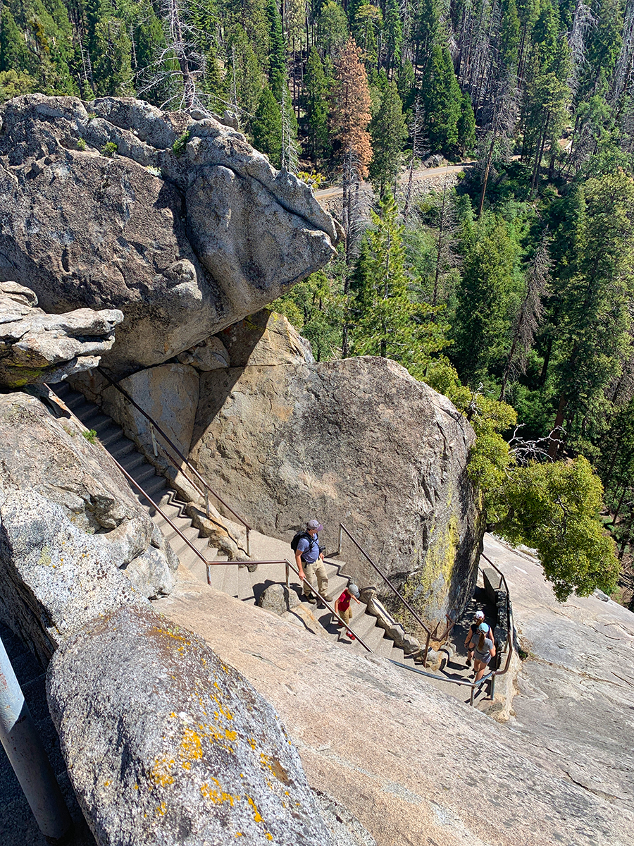 Climbing Moro Rock At Sequoia National Park