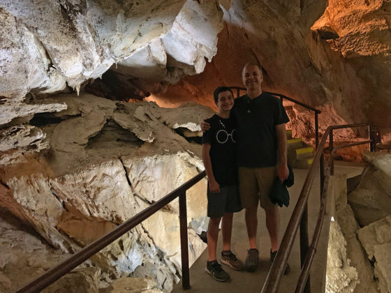 Carter and Brian Bourn Standing Inside Boyden Cavern