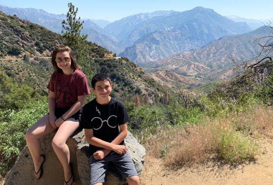 Natalie and Carter Bourn driving the Kings Canyon Scenic Byway
