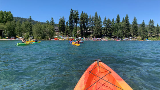 Kayaking at Commons Beach in Tahoe City