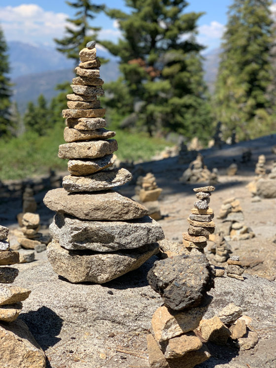 Rock Cairns at The Kings Canyon Overlook