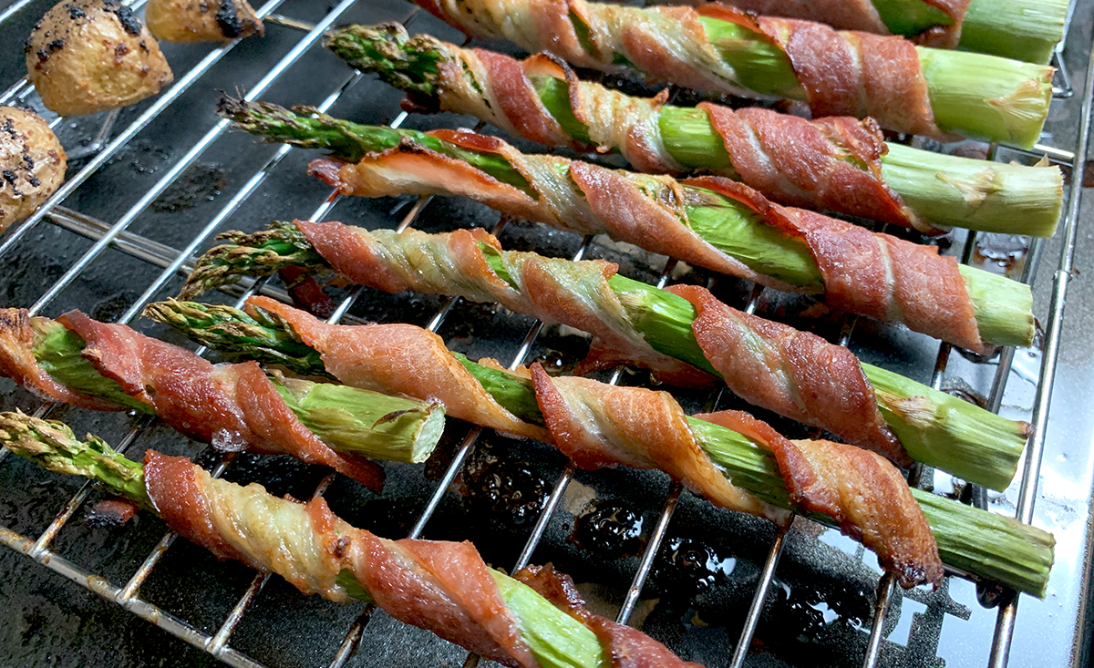 Cooked Bacon Wrapped Asparagus