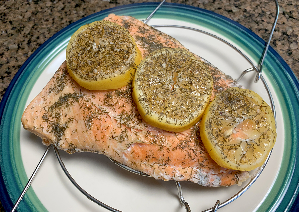 Cooked Instant Pot Salmon With Lemon And Dill