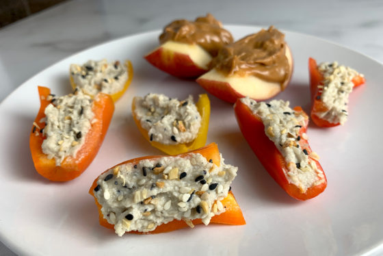 Mini Peppers With Everything Bagel Cashew Cheese