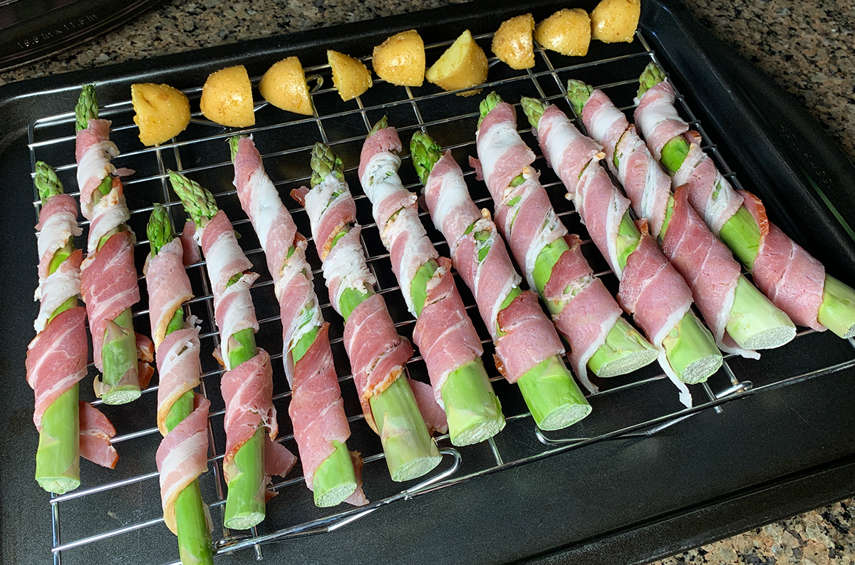 Uncooked Bacon Wrapped Asparagus
