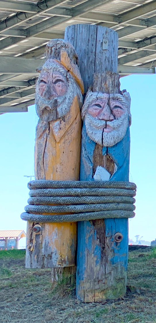 Wooden Fishermen Statues