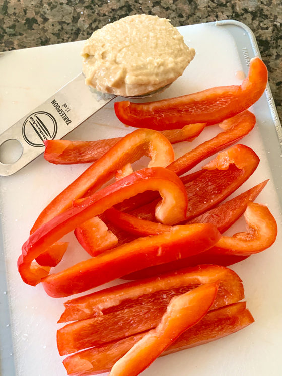 Red Bell Pepper and Hummus
